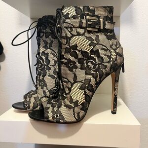 Brian Atwood Lace Booties Heels